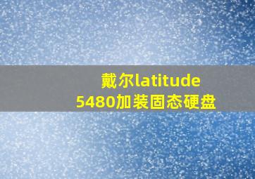 戴尔latitude5480加装固态硬盘