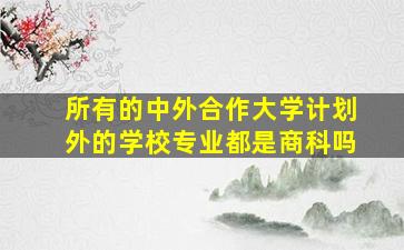 所有的中外合作大学计划外的学校专业都是商科吗