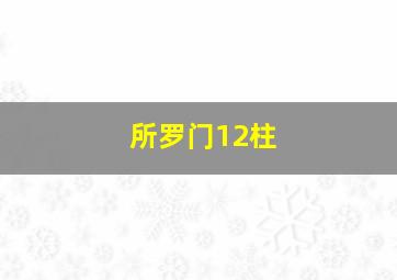 所罗门12柱