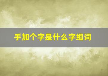 手加个字是什么字组词