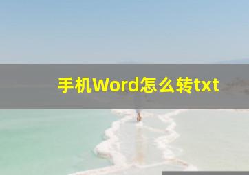 手机Word怎么转txt