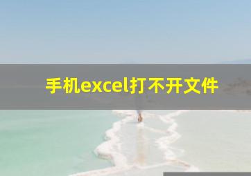 手机excel打不开文件