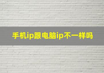 手机ip跟电脑ip不一样吗