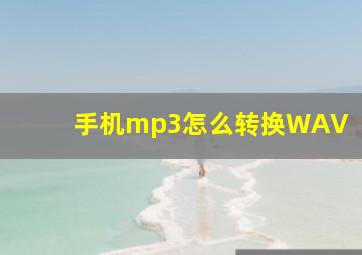 手机mp3怎么转换WAV