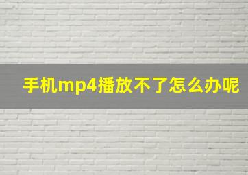 手机mp4播放不了怎么办呢