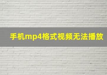 手机mp4格式视频无法播放