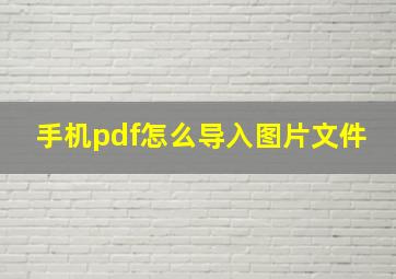 手机pdf怎么导入图片文件