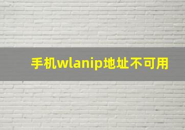 手机wlanip地址不可用