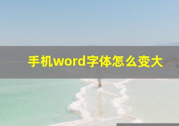 手机word字体怎么变大