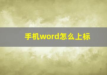 手机word怎么上标