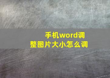 手机word调整图片大小怎么调