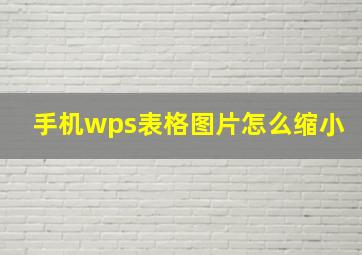 手机wps表格图片怎么缩小