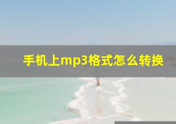 手机上mp3格式怎么转换