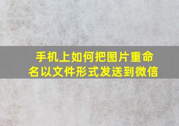 手机上如何把图片重命名以文件形式发送到微信