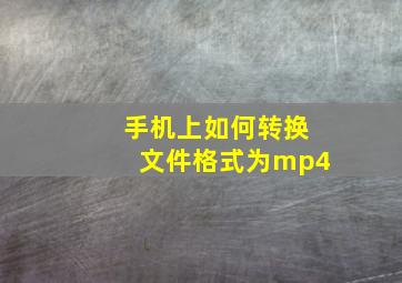 手机上如何转换文件格式为mp4