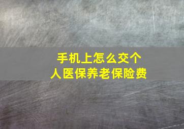 手机上怎么交个人医保养老保险费