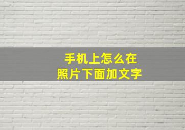 手机上怎么在照片下面加文字