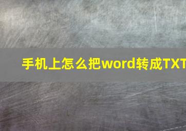 手机上怎么把word转成TXT