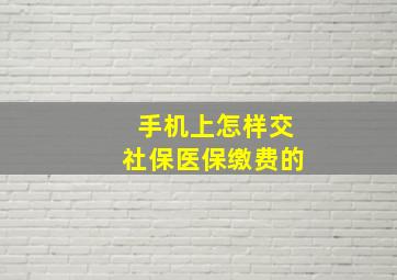 手机上怎样交社保医保缴费的