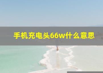 手机充电头66w什么意思