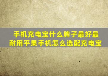 手机充电宝什么牌子最好最耐用平果手机怎么选配充电宝