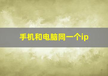 手机和电脑同一个ip