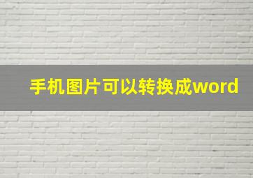 手机图片可以转换成word