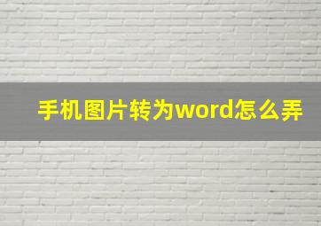 手机图片转为word怎么弄