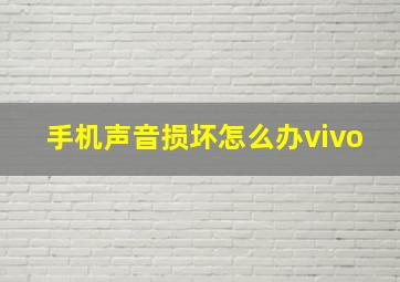 手机声音损坏怎么办vivo