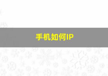 手机如何IP