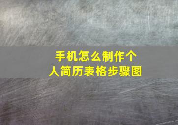 手机怎么制作个人简历表格步骤图