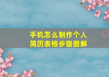 手机怎么制作个人简历表格步骤图解