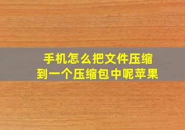 手机怎么把文件压缩到一个压缩包中呢苹果