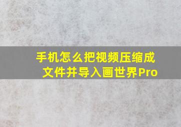 手机怎么把视频压缩成文件并导入画世界Pro