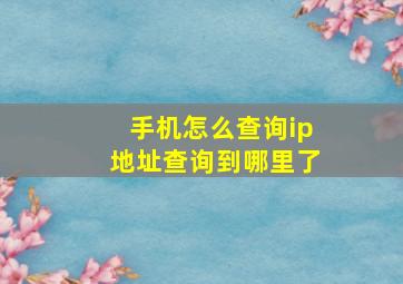 手机怎么查询ip地址查询到哪里了