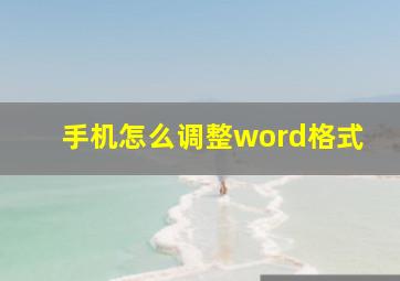 手机怎么调整word格式