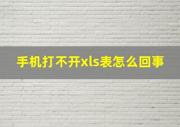 手机打不开xls表怎么回事