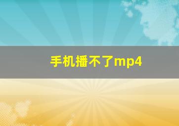 手机播不了mp4