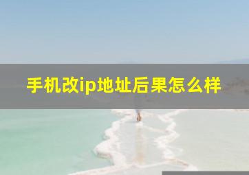 手机改ip地址后果怎么样