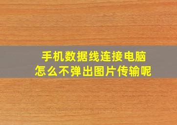 手机数据线连接电脑怎么不弹出图片传输呢