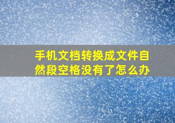 手机文档转换成文件自然段空格没有了怎么办