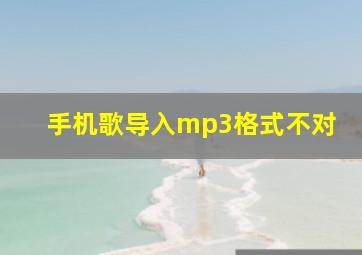 手机歌导入mp3格式不对