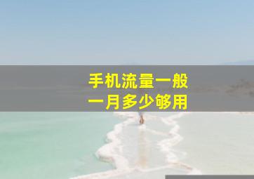 手机流量一般一月多少够用