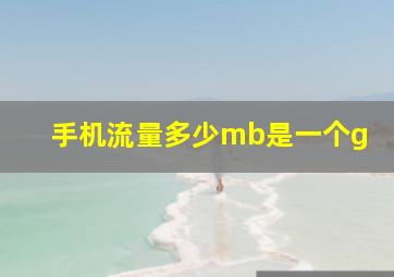 手机流量多少mb是一个g