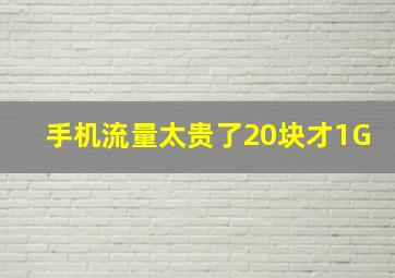 手机流量太贵了20块才1G