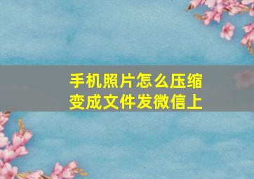 手机照片怎么压缩变成文件发微信上