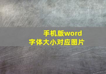 手机版word字体大小对应图片