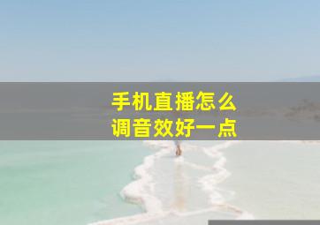 手机直播怎么调音效好一点