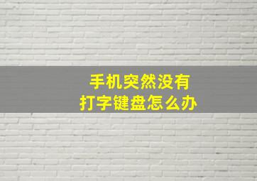 手机突然没有打字键盘怎么办