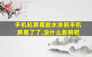 手机粘屏幕胶水渗到手机屏幕了了,没什么影响吧